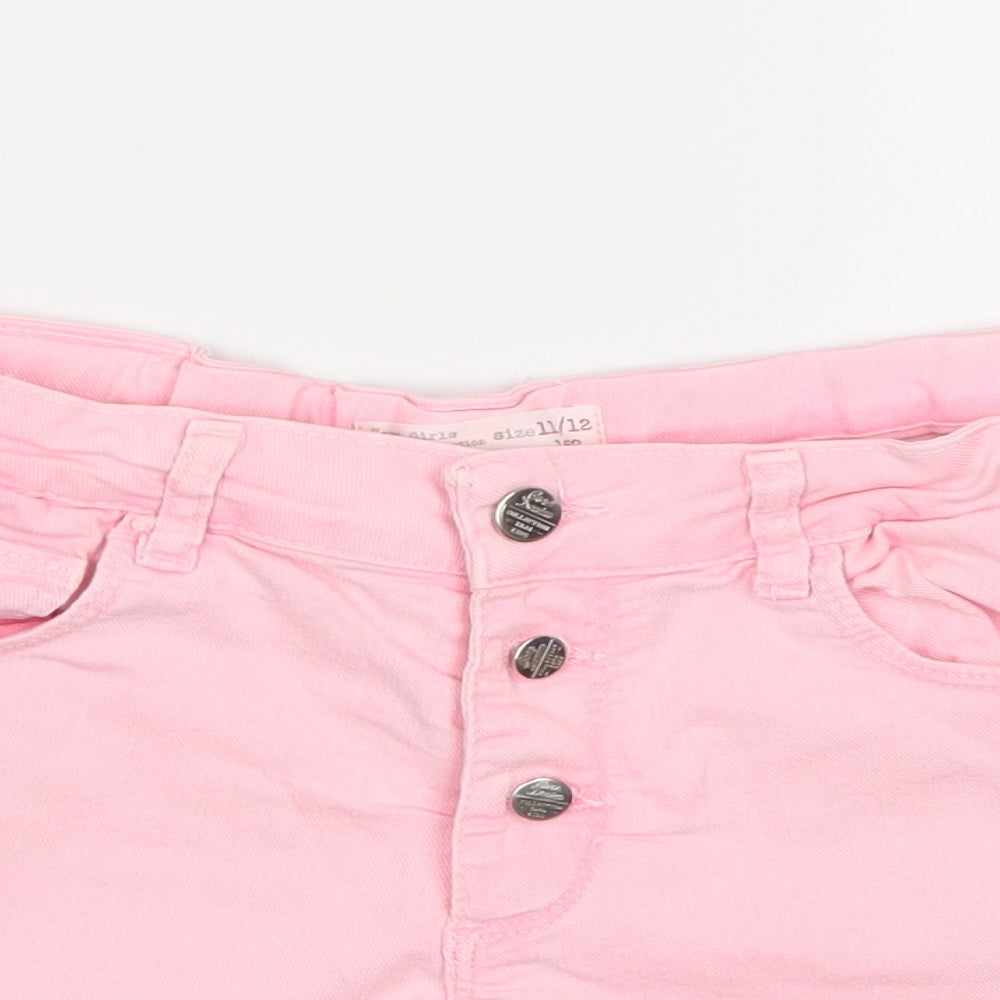 ZARA Girls Girls Pink  Denim Hot Pants Shorts Size 11-12 Years