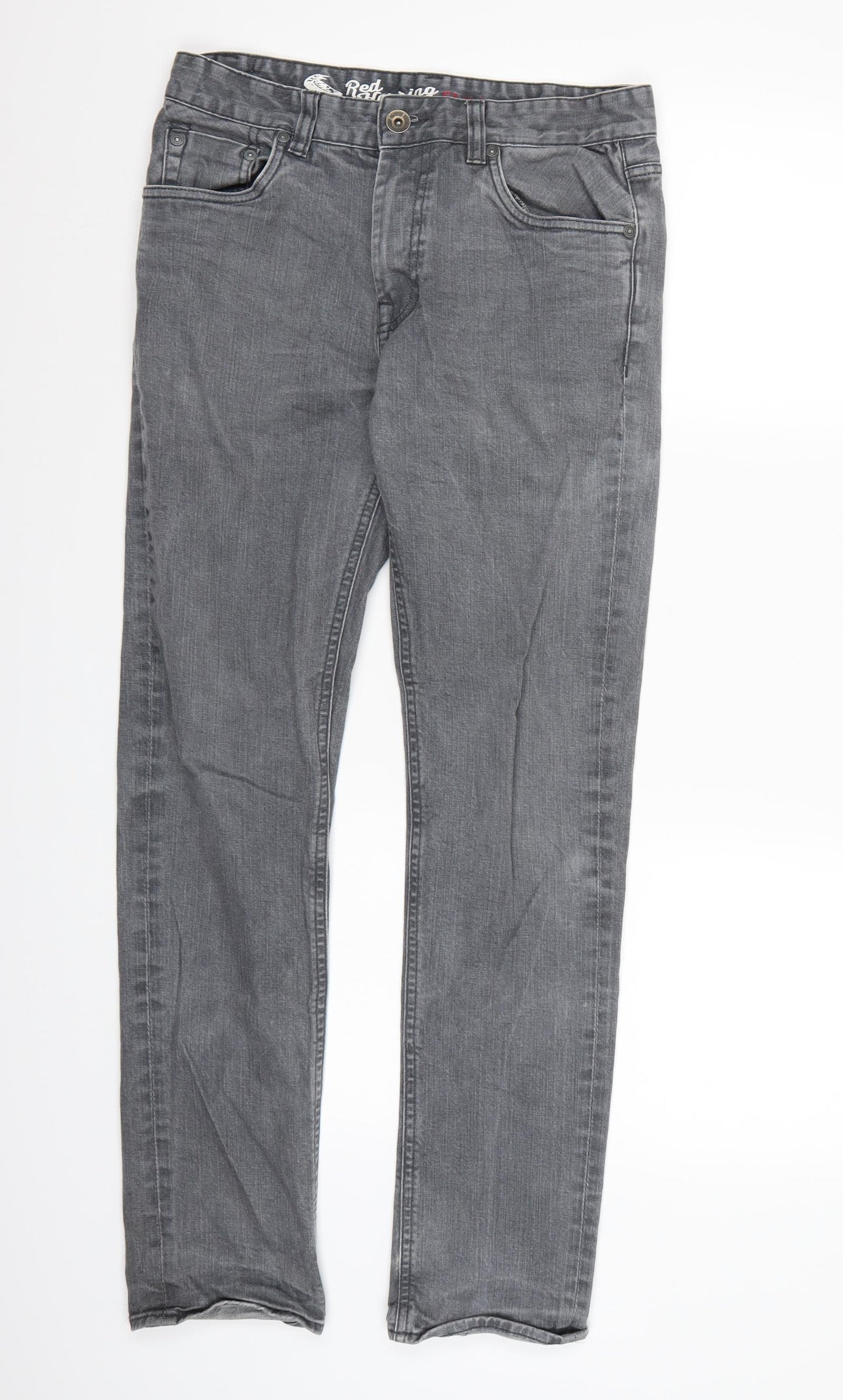 Debenhams Mens Grey  Denim Straight Jeans  L30 in