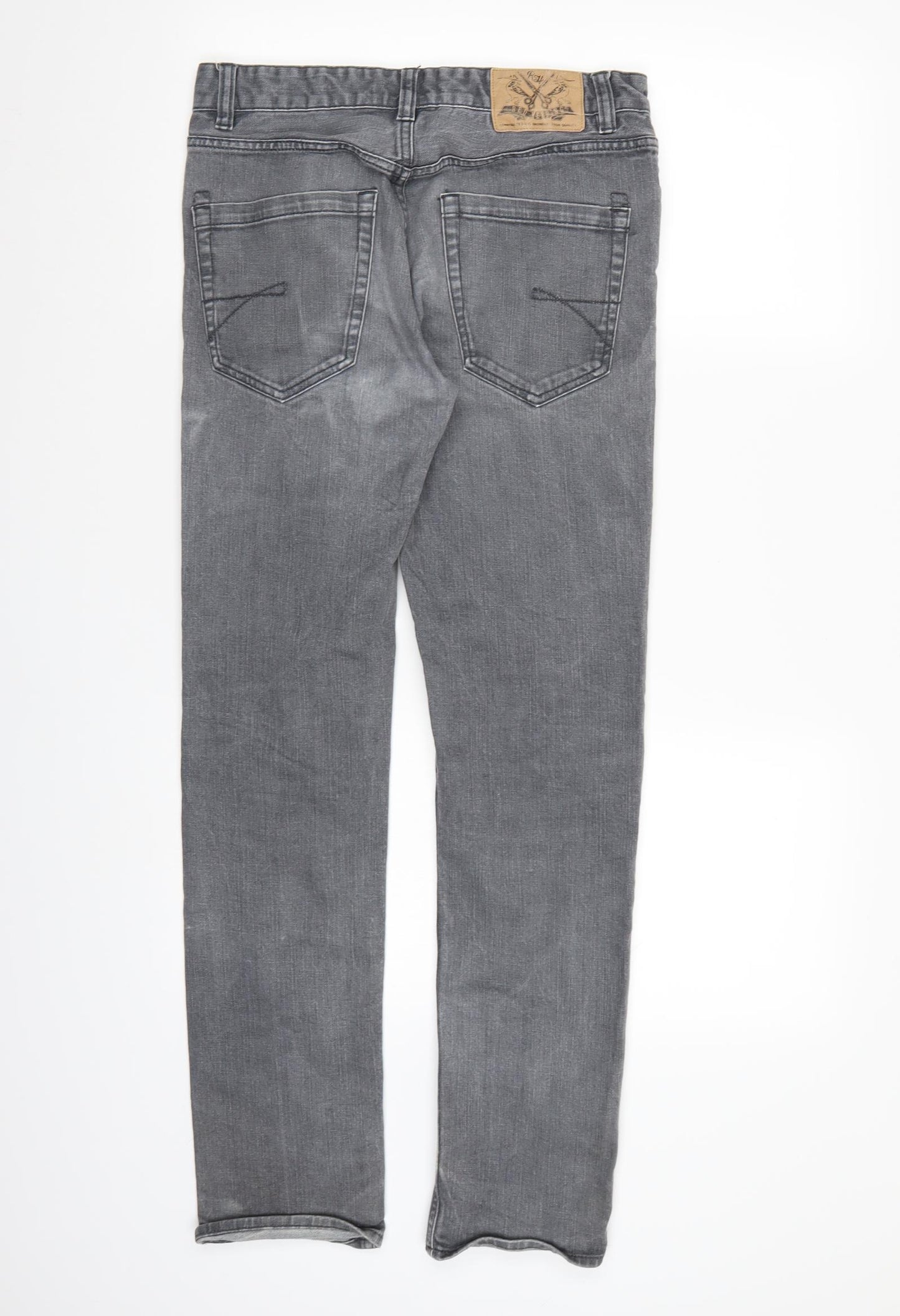 Debenhams Mens Grey  Denim Straight Jeans  L30 in