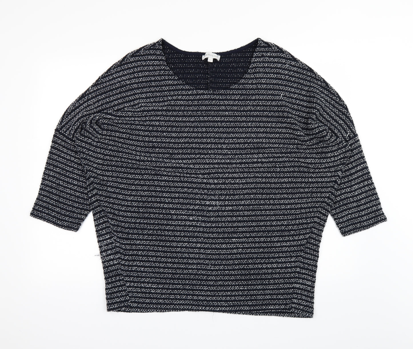 Apricot Womens Blue Striped  Basic T-Shirt Size M
