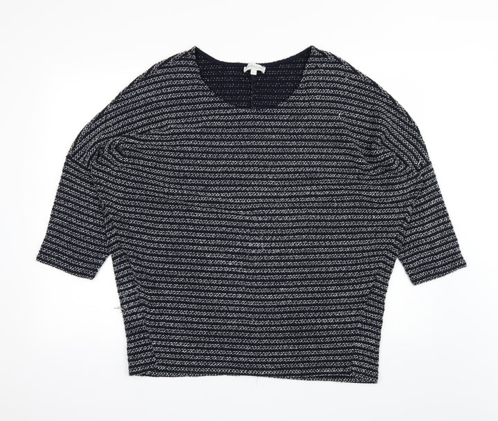 Apricot Womens Blue Striped  Basic T-Shirt Size M