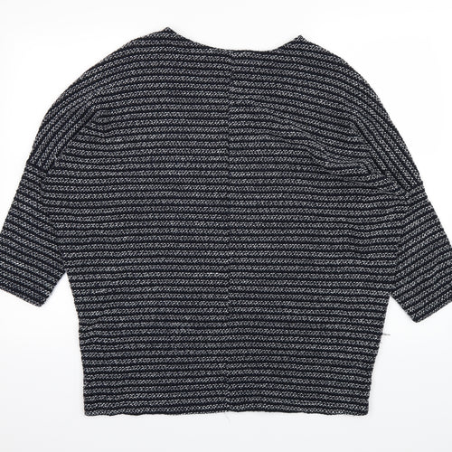 Apricot Womens Blue Striped  Basic T-Shirt Size M