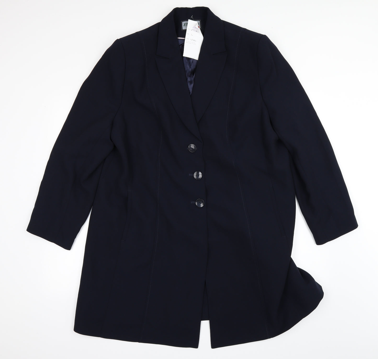 busy Mens Blue   Overcoat Coat Size L