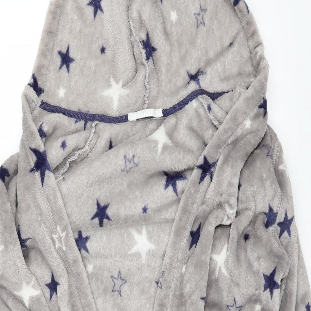 Preworn Girls Grey Solid  Top Robe Size 14 Years