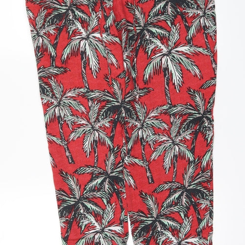 Mng Womens Red Floral  Trousers  Size M L28 in