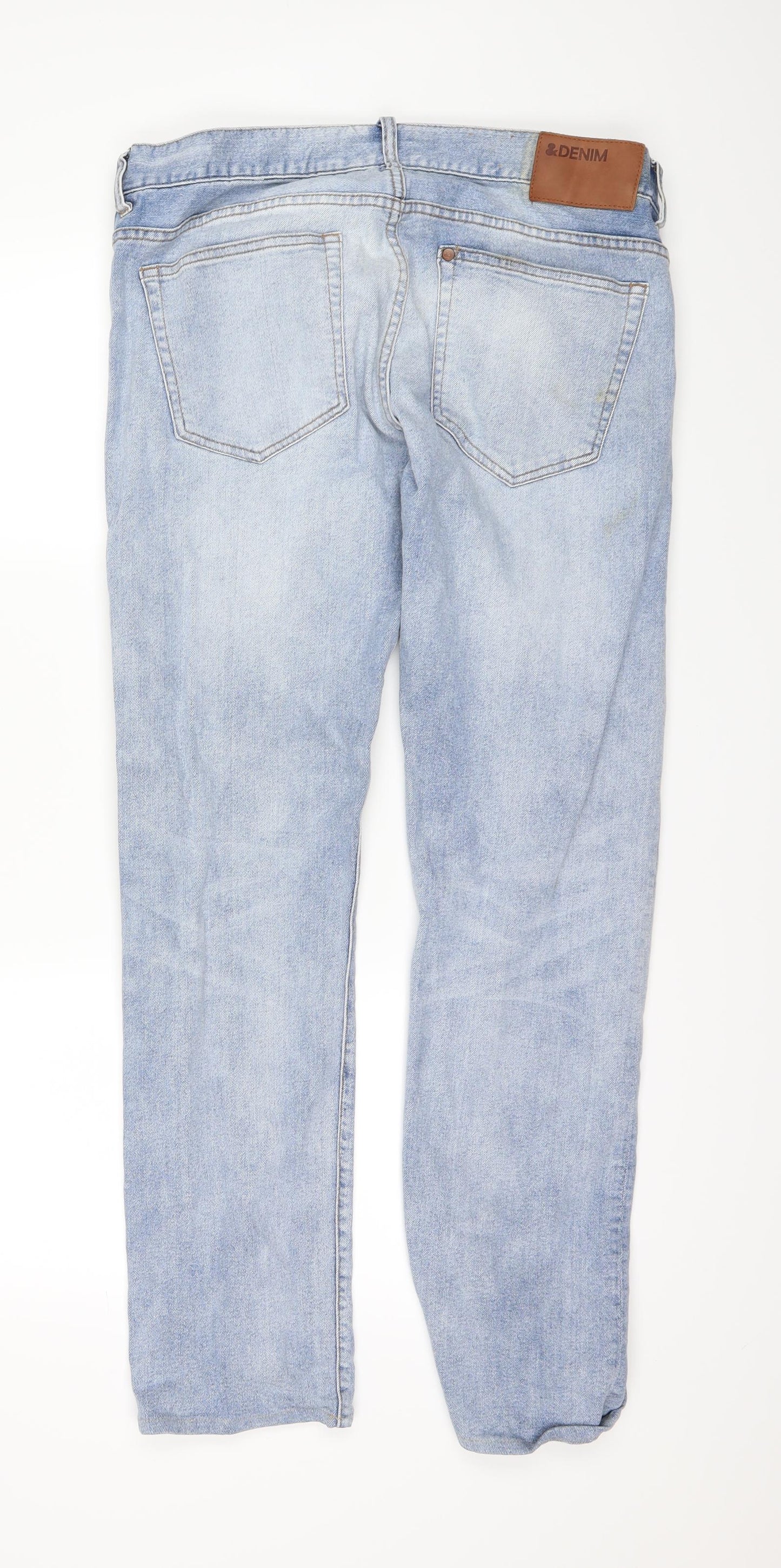 H&M Womens Blue  Denim Straight Jeans Size 32 L30 in