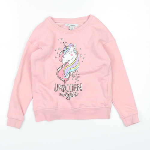 Primark Girls Pink   Pullover Jumper Size 6-7 Years