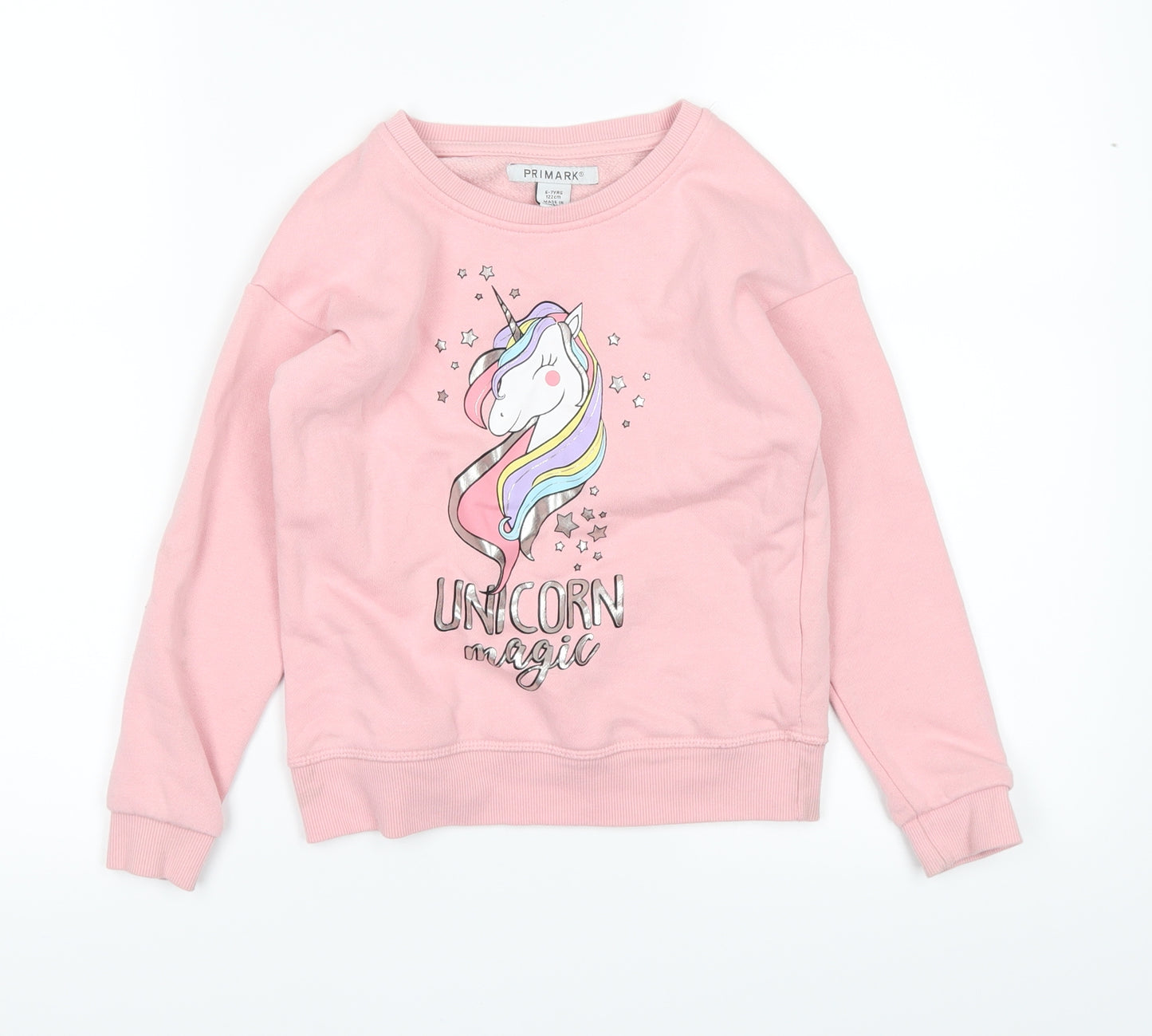 Primark Girls Pink   Pullover Jumper Size 6-7 Years
