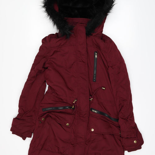 Warehouse Womens Purple   Rain Coat Coat Size 10
