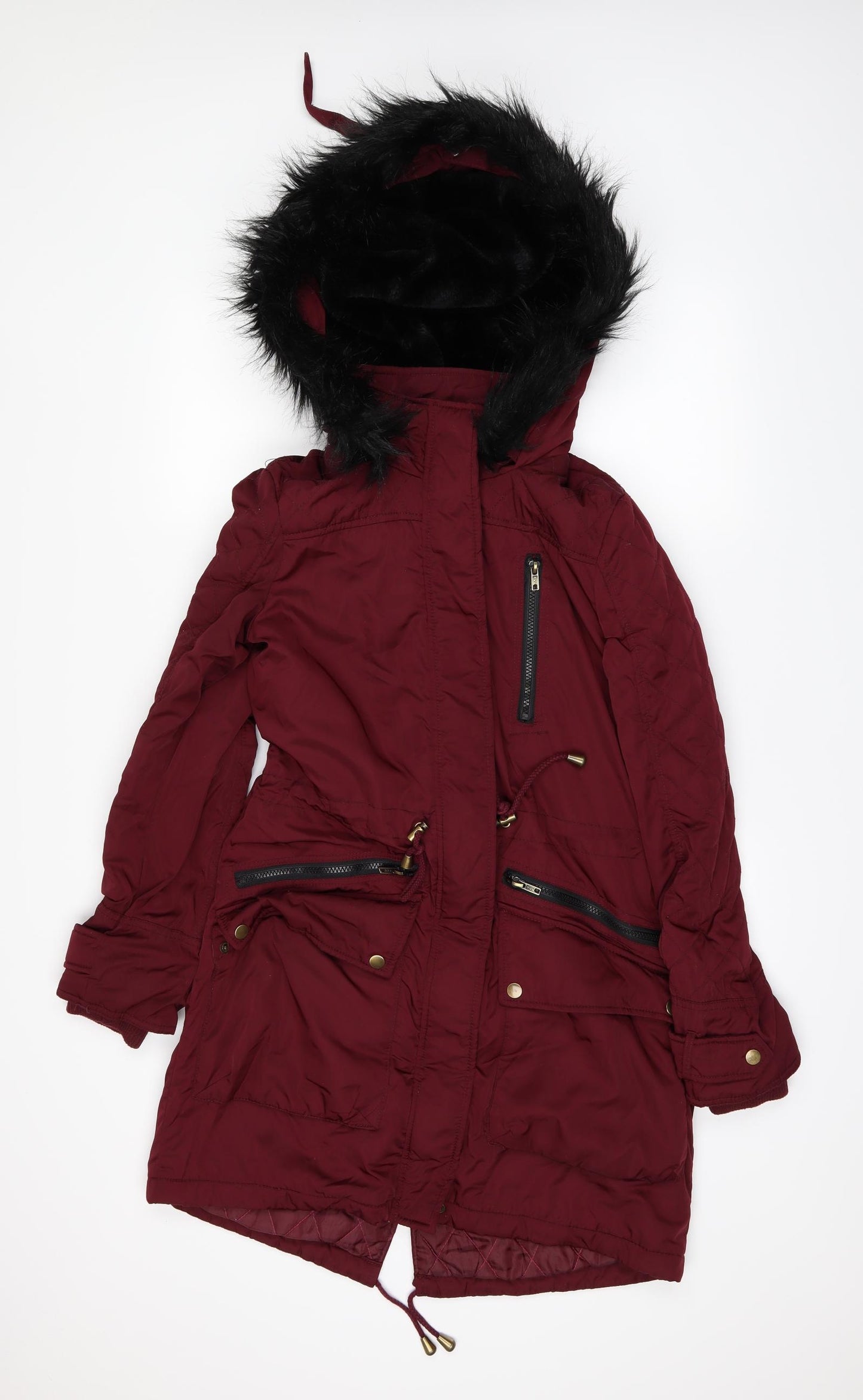 Warehouse Womens Purple   Rain Coat Coat Size 10