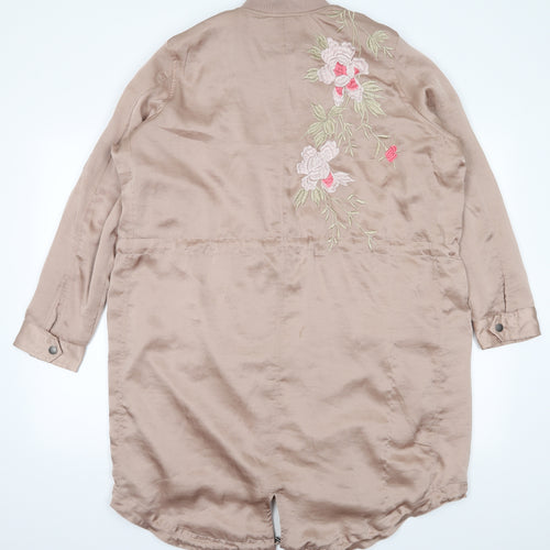 Marks and Spencer Womens Brown   Jacket Coat Size 16  - flowers