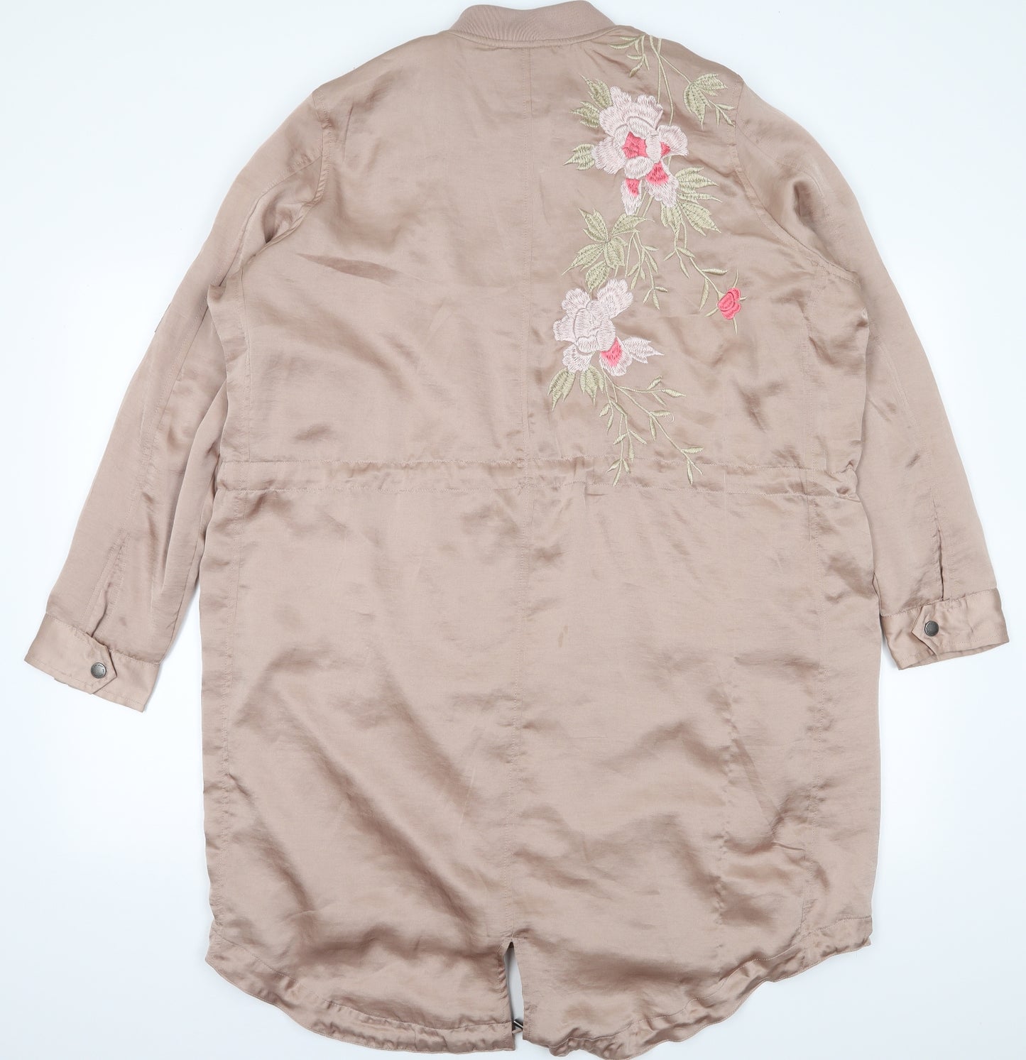 Marks and Spencer Womens Brown   Jacket Coat Size 16  - flowers