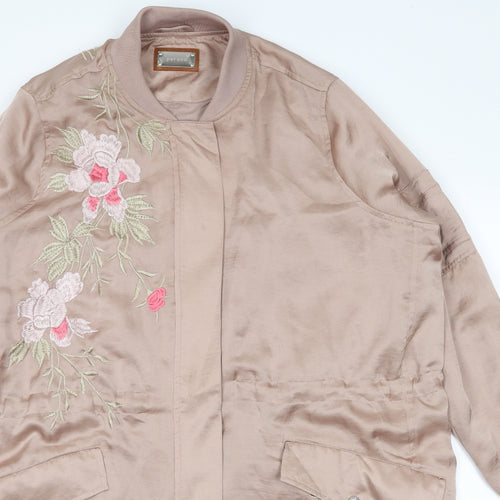 Marks and Spencer Womens Brown   Jacket Coat Size 16  - flowers