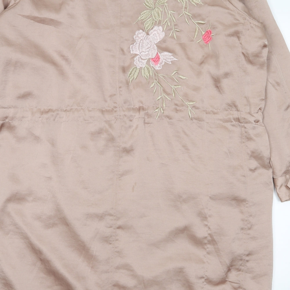 Marks and Spencer Womens Brown   Jacket Coat Size 16  - flowers