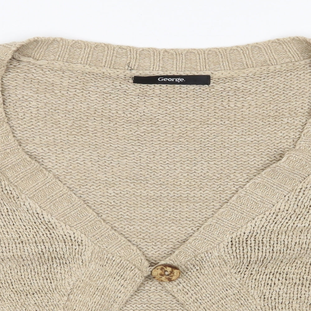 George Womens Beige   Cardigan Jumper Size 14