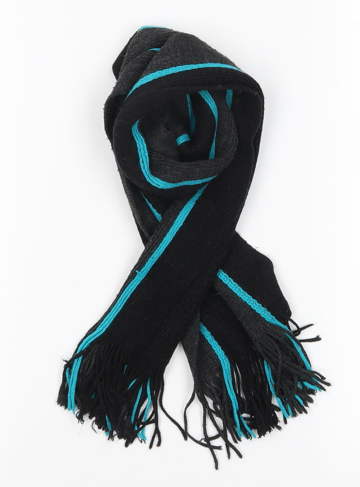 Preworn Boys Black Striped Scarf One Size