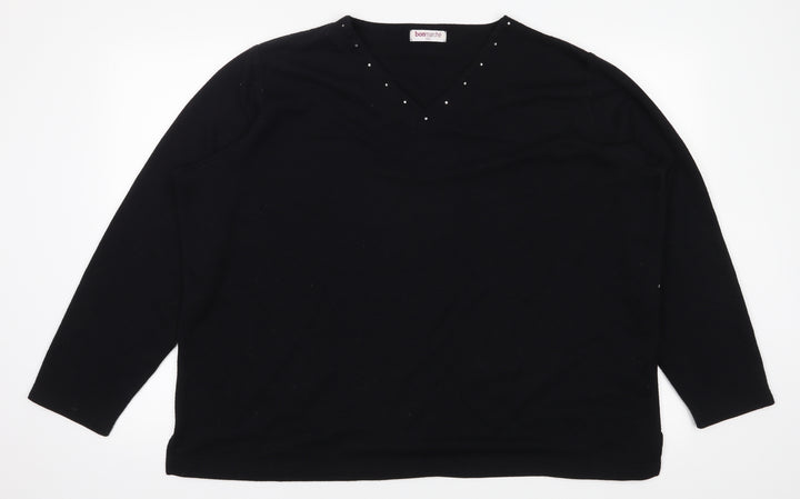 Le Bon Marché Womens Black Pullover Jumper Size XL