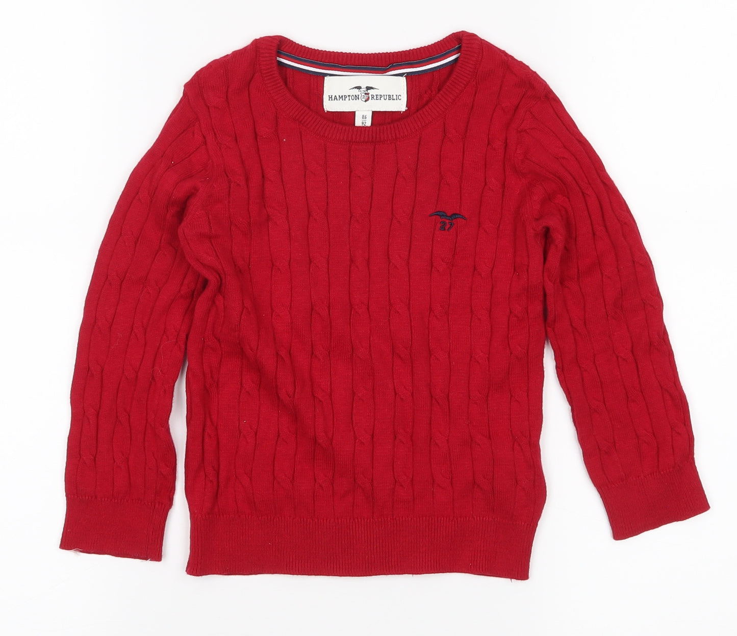 Hampton Republic Boys Red   Pullover Jumper Size 18-24 Months