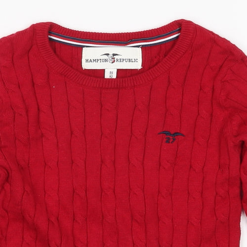 Hampton Republic Boys Red   Pullover Jumper Size 18-24 Months