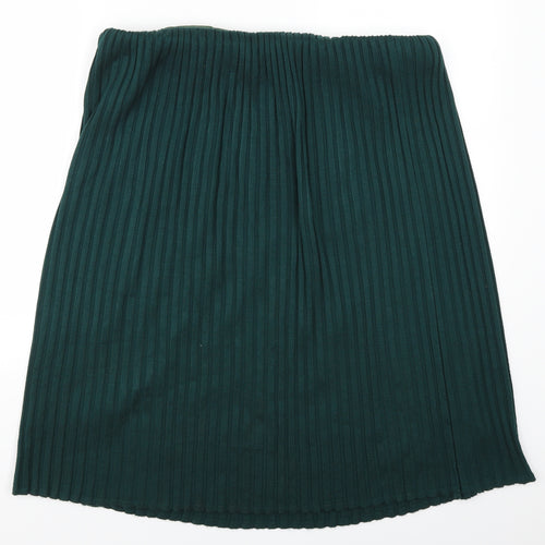 Preworn Womens Green   Pleated Skirt Size 36 in
