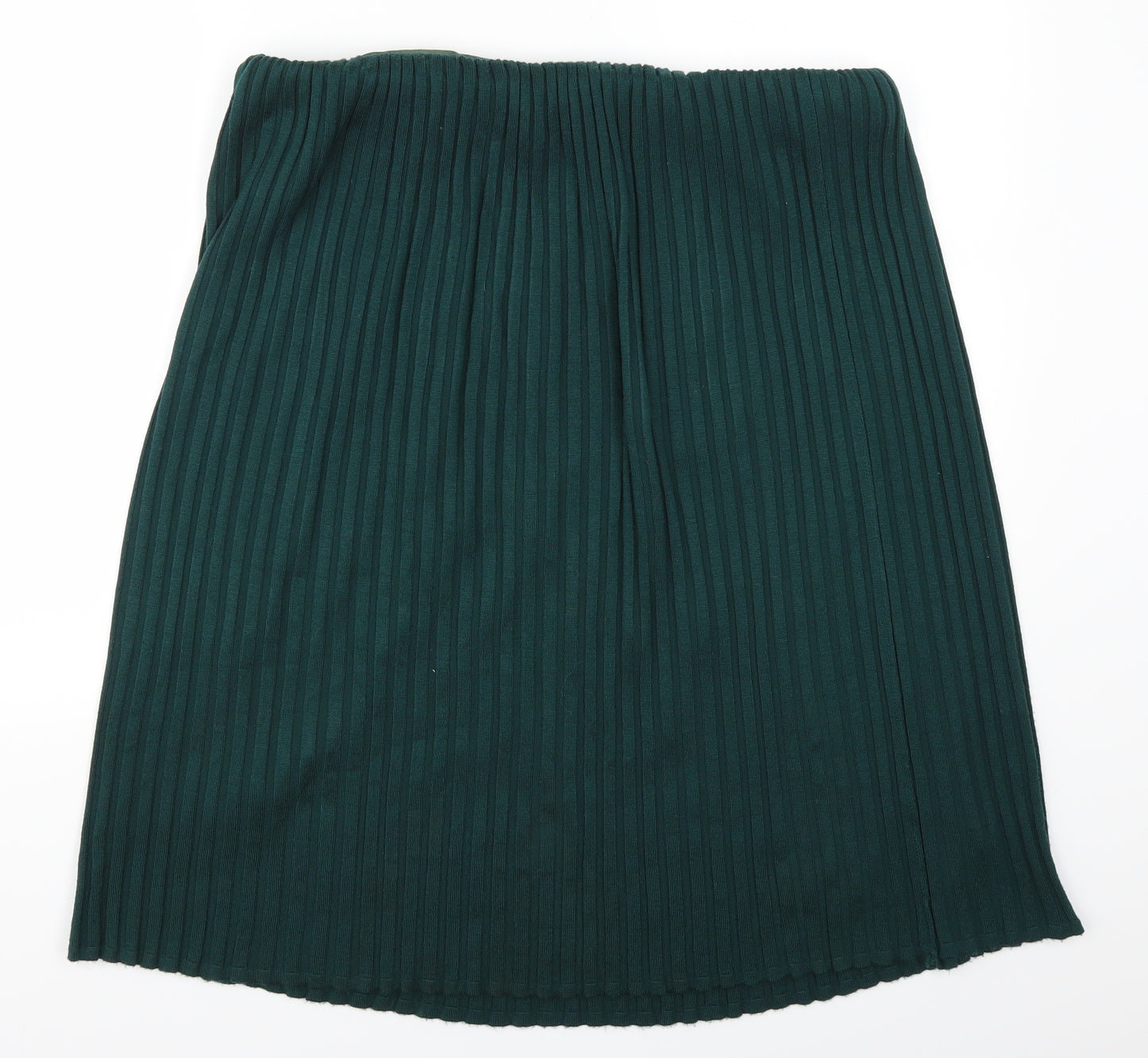 Preworn Womens Green   Pleated Skirt Size 36 in