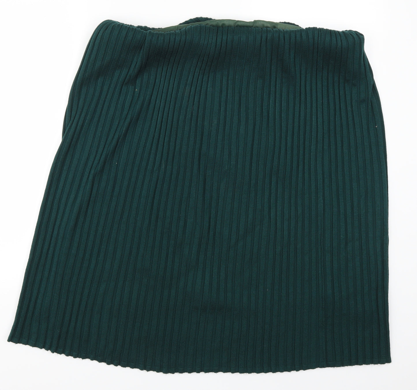 Preworn Womens Green   Pleated Skirt Size 36 in