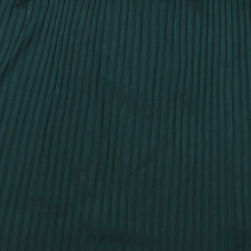 Preworn Womens Green   Pleated Skirt Size 36 in