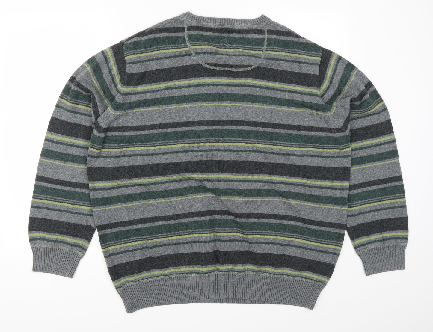 Mantaray Mens Green Striped  Pullover Jumper Size 3XL