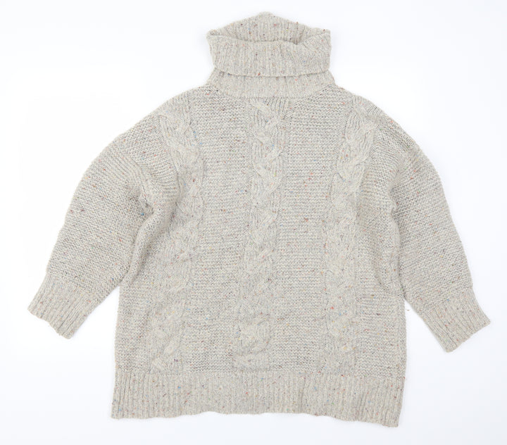 Anthology Womens Grey Henley Jumper Size 16