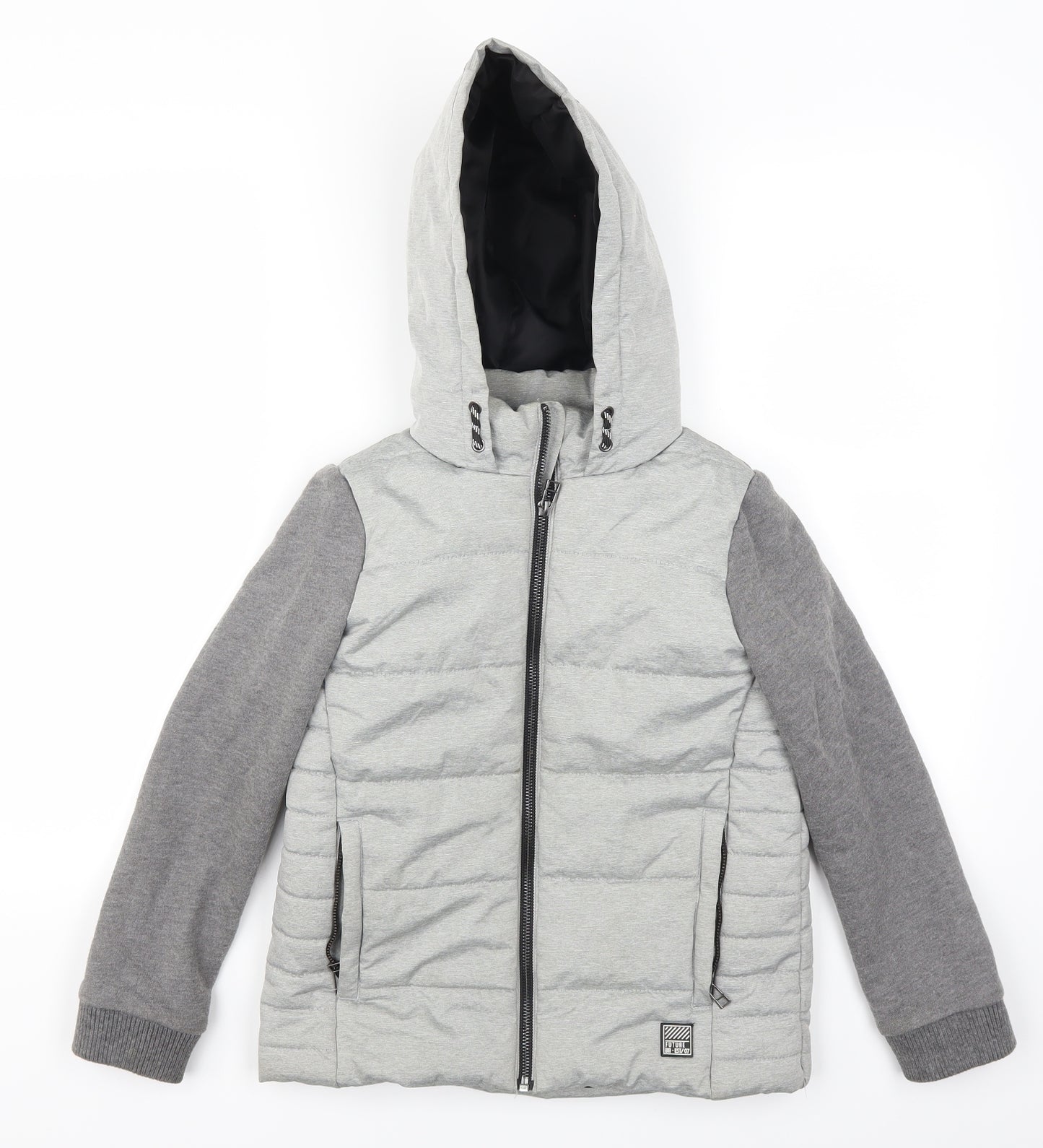River Island Boys Grey   Basic Coat Coat Size 9-10 Years