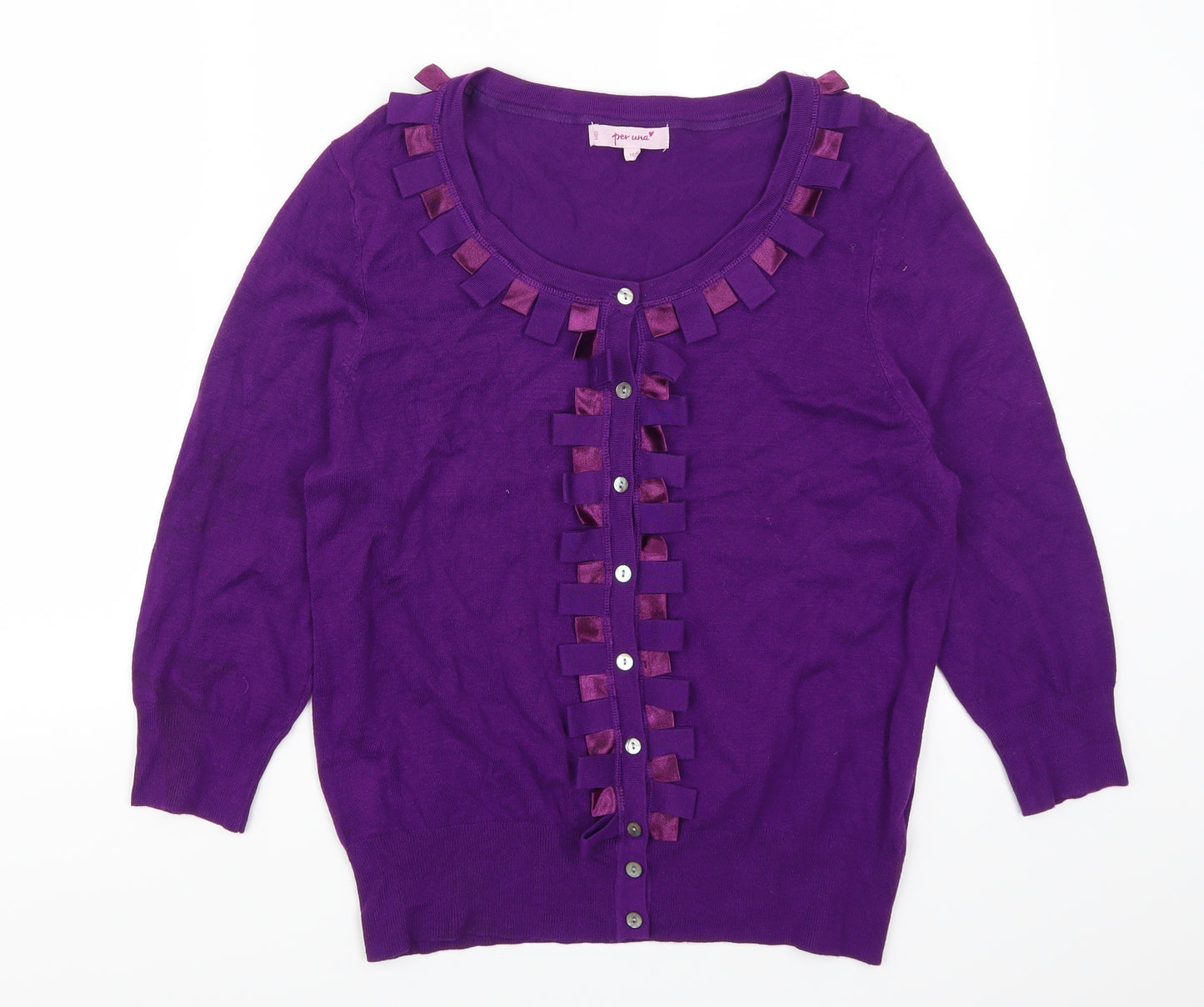 Per Una Womens Purple   Cardigan Jumper Size 18