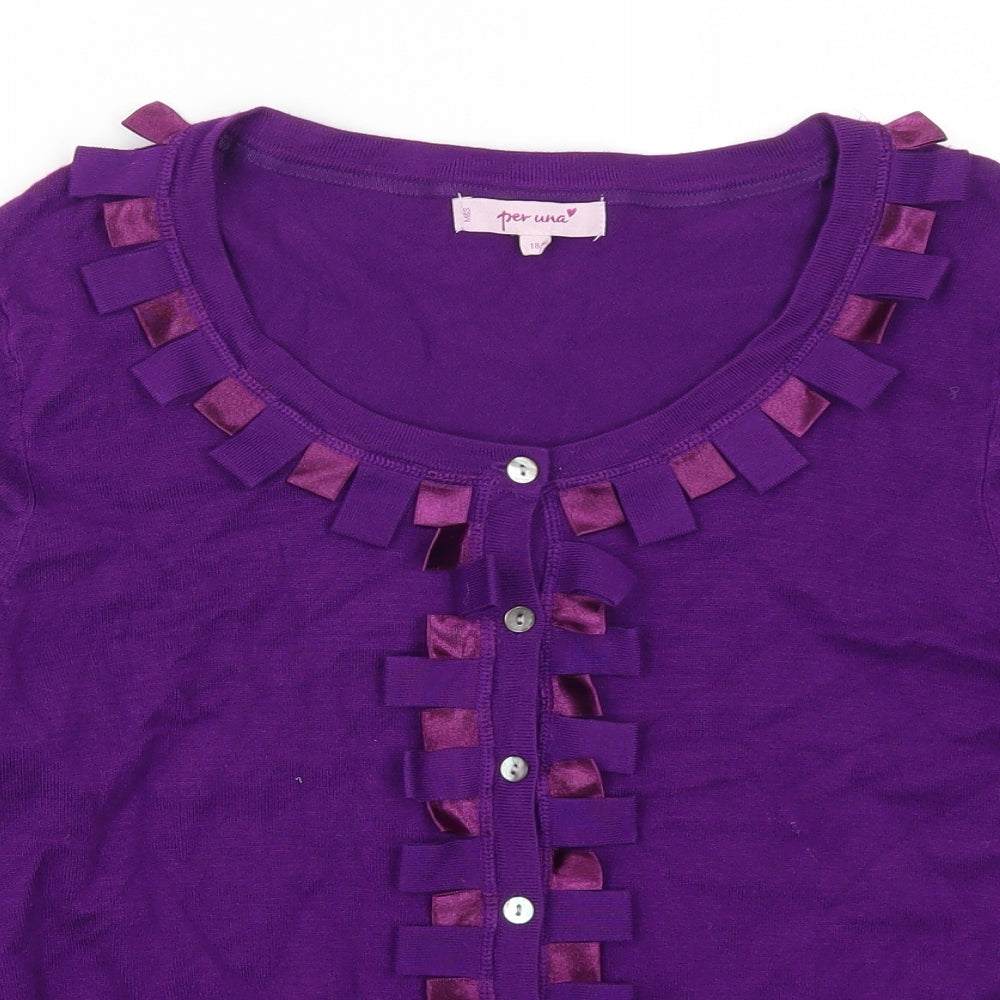 Per Una Womens Purple   Cardigan Jumper Size 18