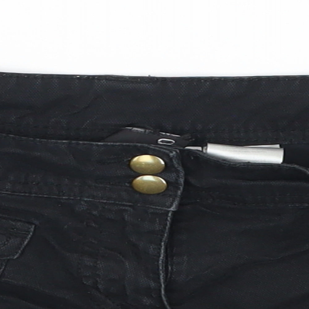 H&M Womens Black  Denim Hot Pants Shorts Size 10