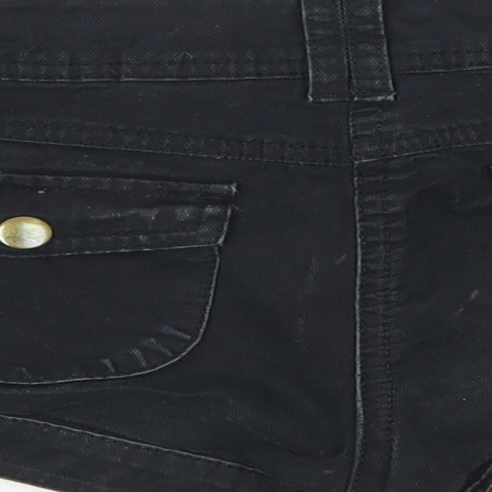 H&M Womens Black  Denim Hot Pants Shorts Size 10