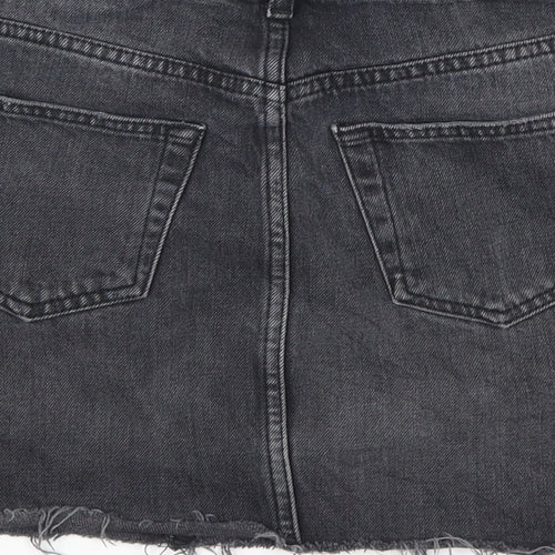 Topshop Womens Grey  Denim Mini Skirt Size 8