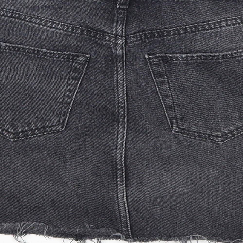 Topshop Womens Grey  Denim Mini Skirt Size 8