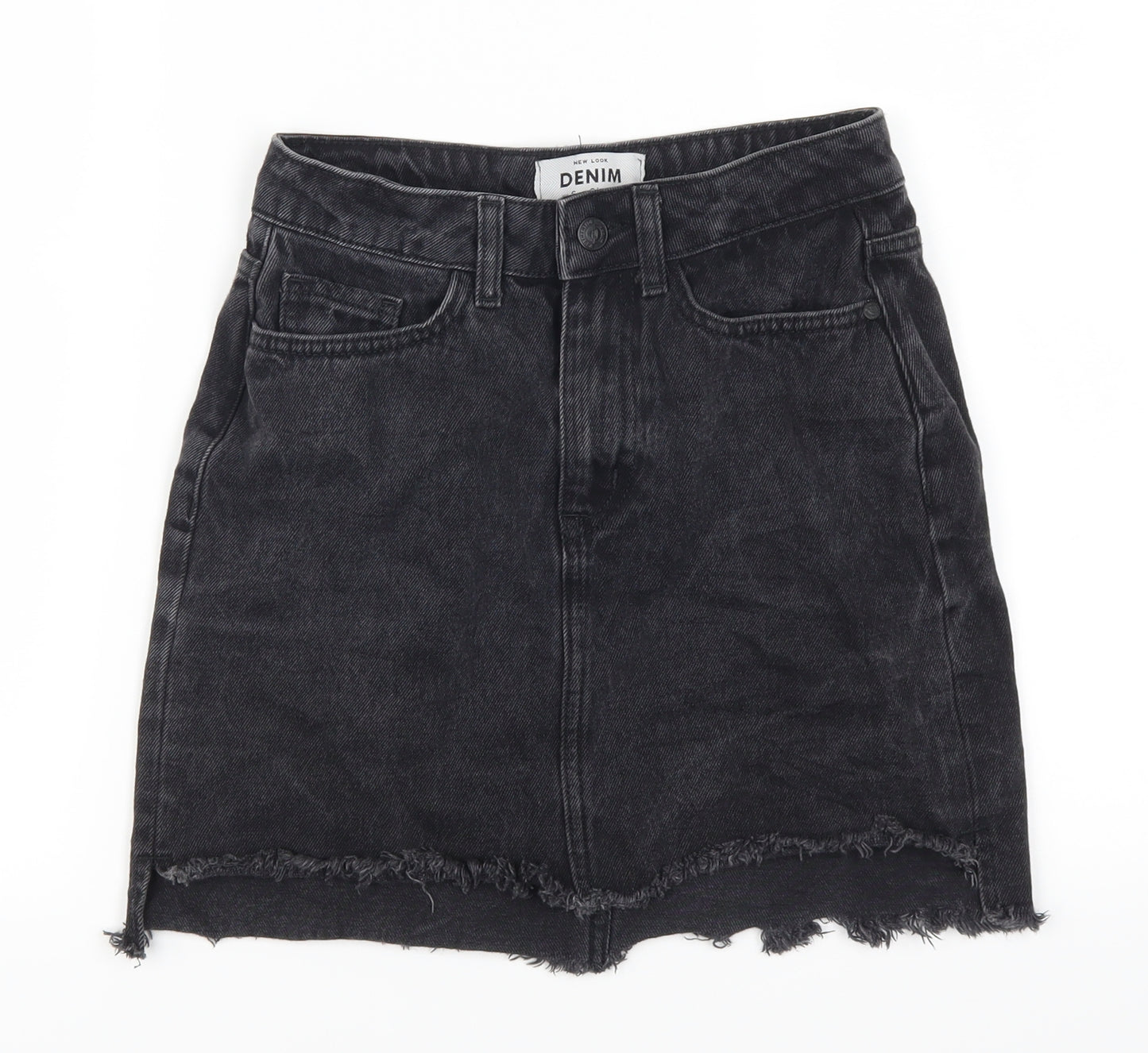 New Look Womens Grey  Denim A-Line Skirt Size 6