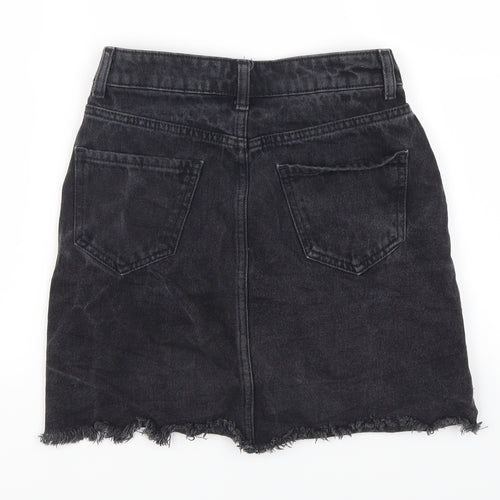 New Look Womens Grey  Denim A-Line Skirt Size 6