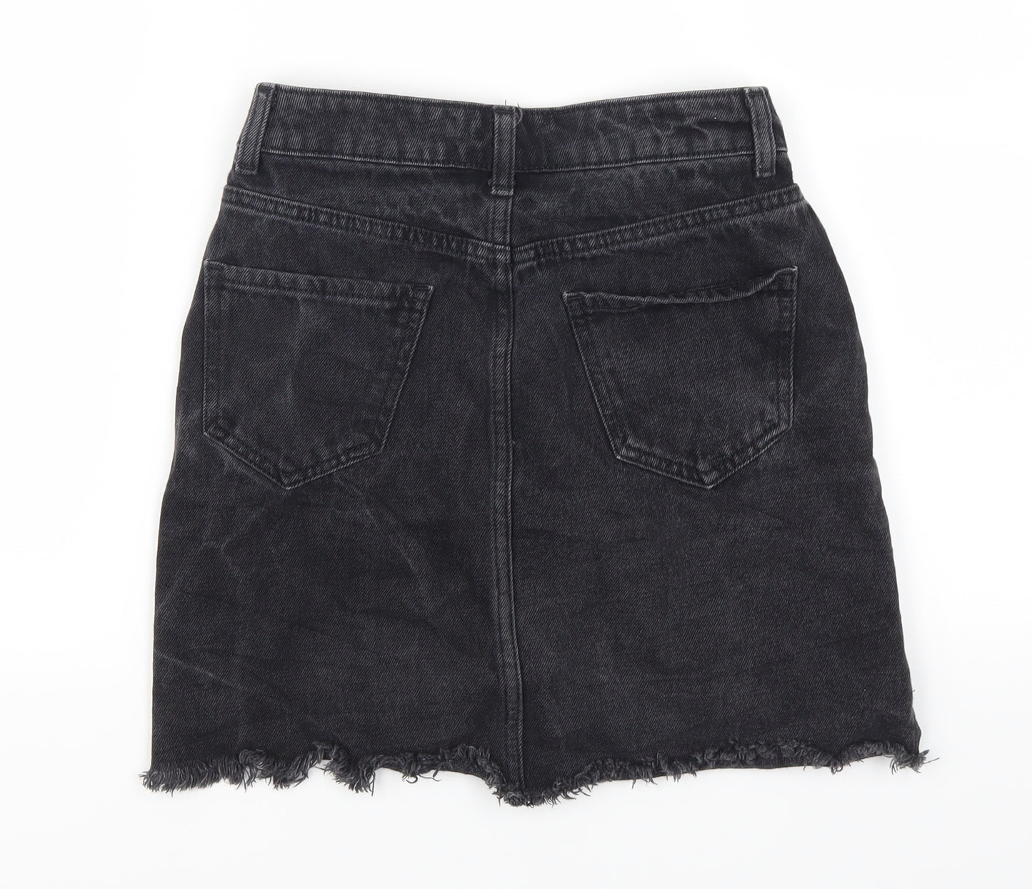 New Look Womens Grey  Denim A-Line Skirt Size 6