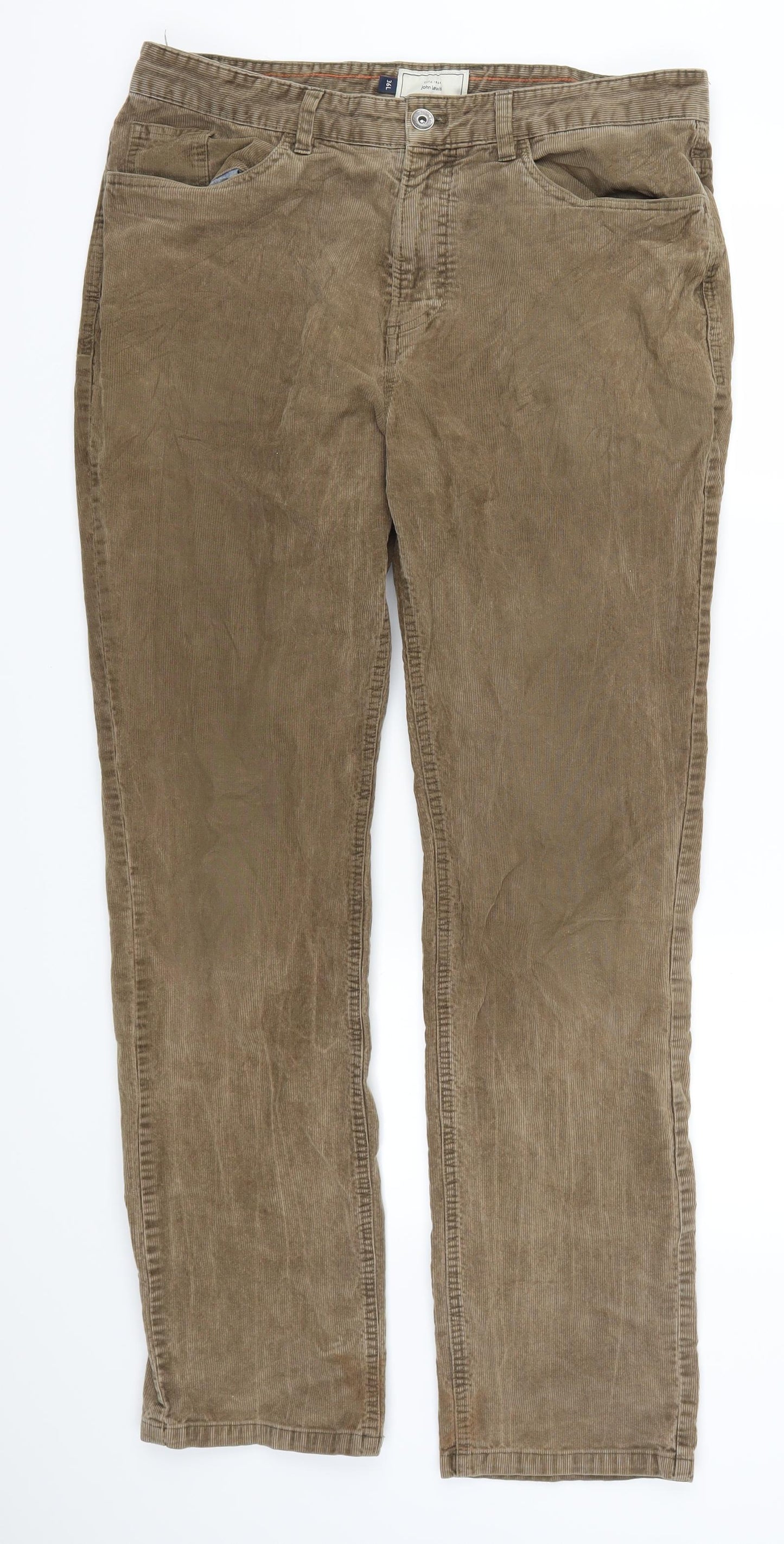 John Lewis Mens Brown  Corduroy Trousers  Size 36 L32 in