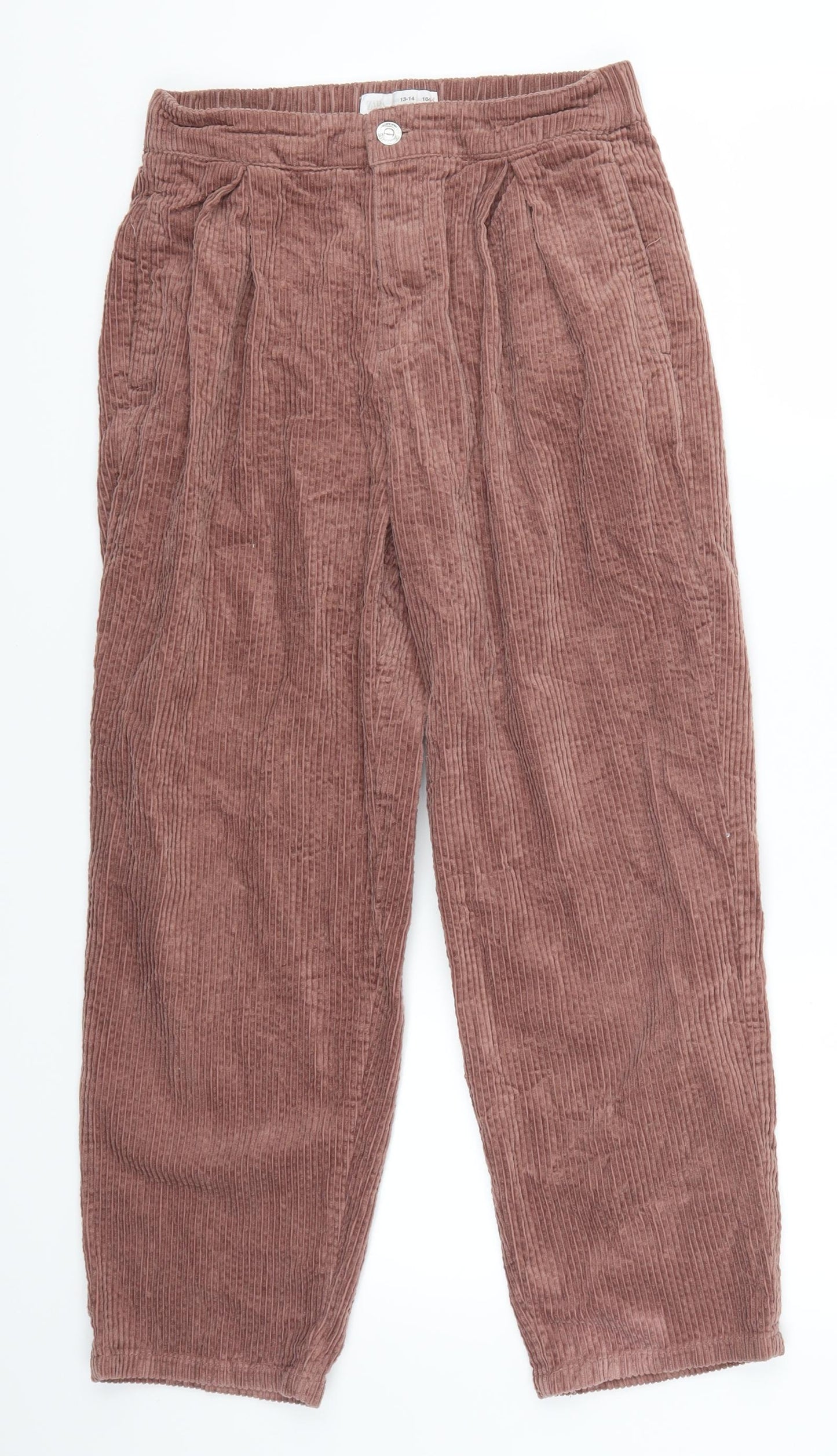 Zara Girls Pink  Corduroy Dress Pants Trousers Size 13-14 Years
