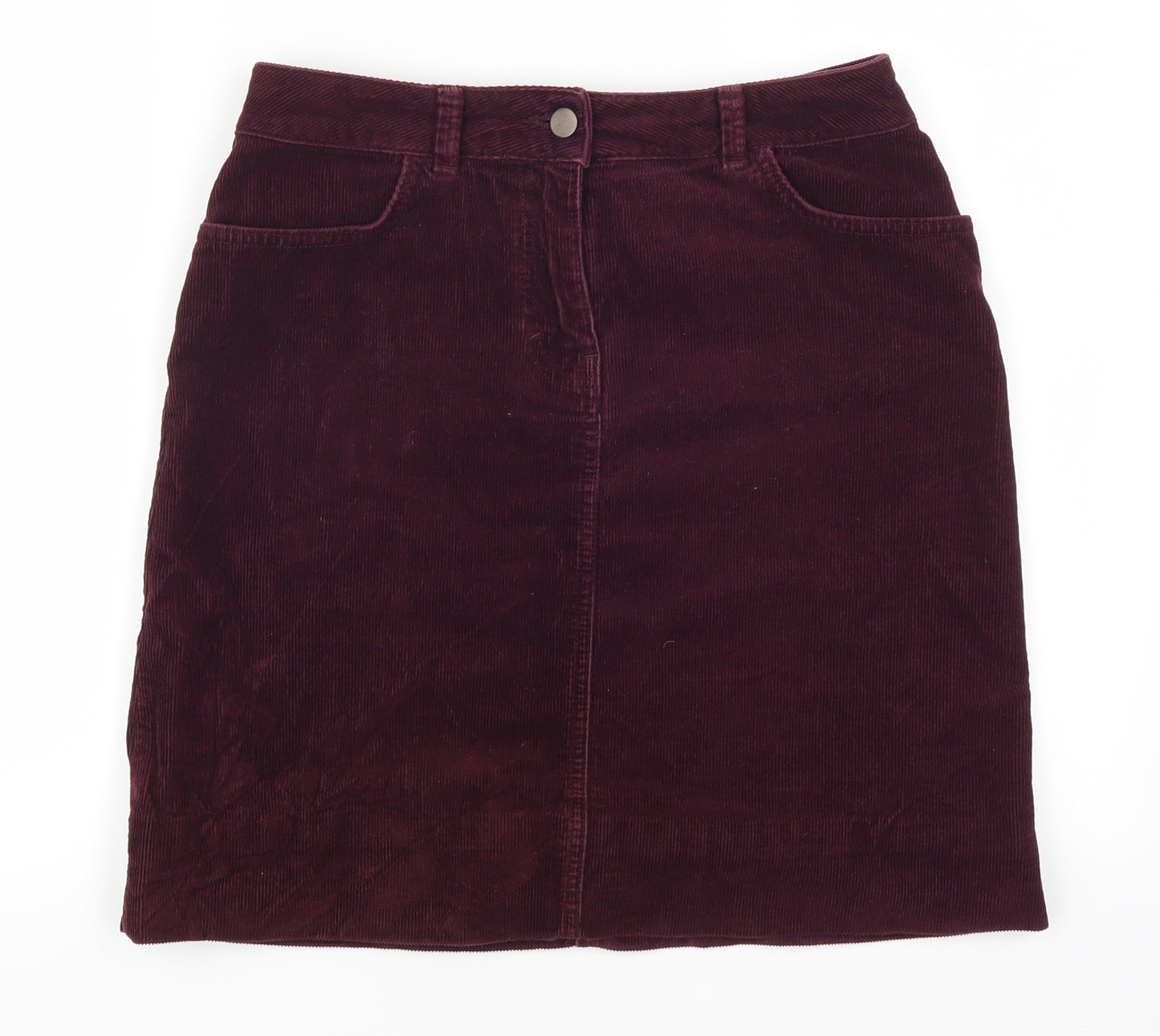 EAST Womens Purple  Corduroy A-Line Skirt Size 8