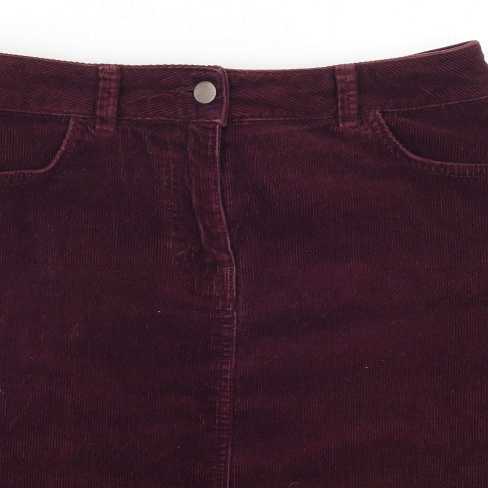 EAST Womens Purple  Corduroy A-Line Skirt Size 8