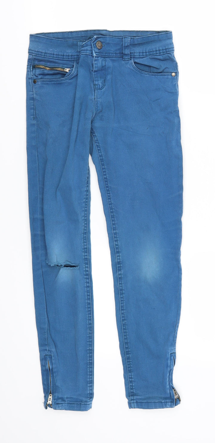 Denim Co Girls Blue Denim Skinny Jeans Size 10-11 Years - Distressed