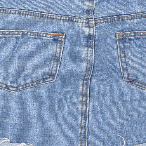 Preworn Womens Blue  Denim Mini Skirt Size 26 in