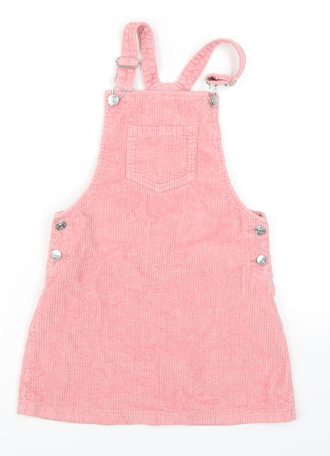 F&F Girls Pink  Corduroy Pinafore/Dungaree Dress  Size 9-10 Years
