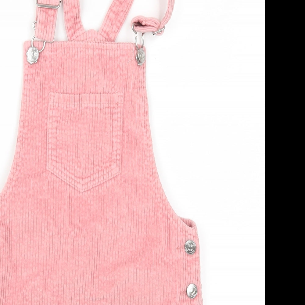F&F Girls Pink  Corduroy Pinafore/Dungaree Dress  Size 9-10 Years