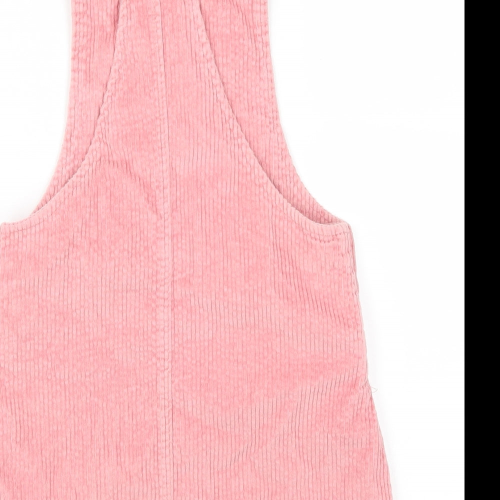 F&F Girls Pink  Corduroy Pinafore/Dungaree Dress  Size 9-10 Years