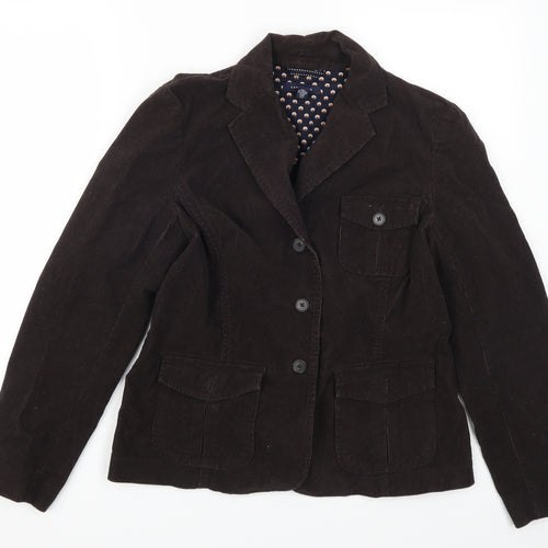 Lands End Womens Brown  Corduroy Jacket Suit Jacket Size 10