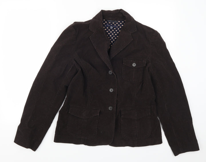 Lands End Womens Brown Corduroy Jacket Suit Jacket Size 10